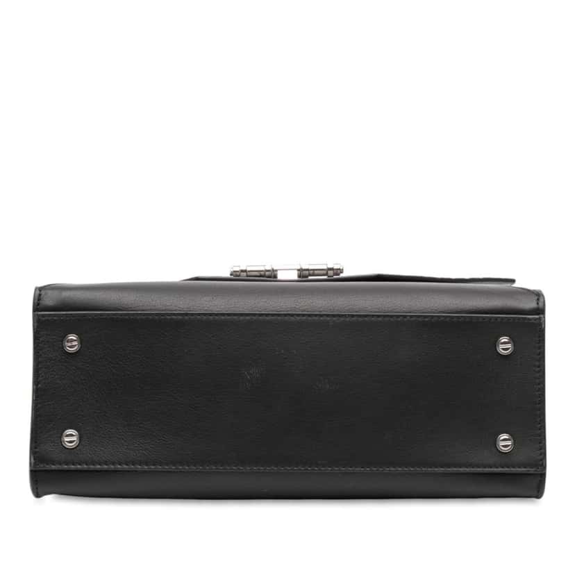 Givenchy Croc Embossed Calfskin Obsedia Satchel Black Leather Good condition - Inside View
