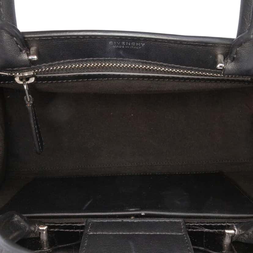 Givenchy Croc Embossed Calfskin Obsedia Satchel Black Leather Good condition - Model View