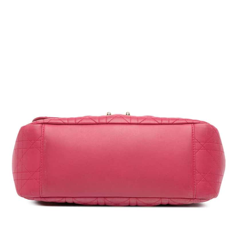 Dior Large Lambskin Cannage Miss Dior Flap Pink Leather Good condition - Inside View