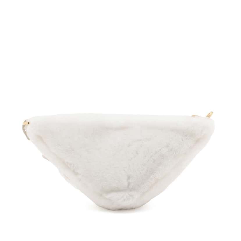 Prada Mini Shearling Triangle Satchel White Very good condition - Back View