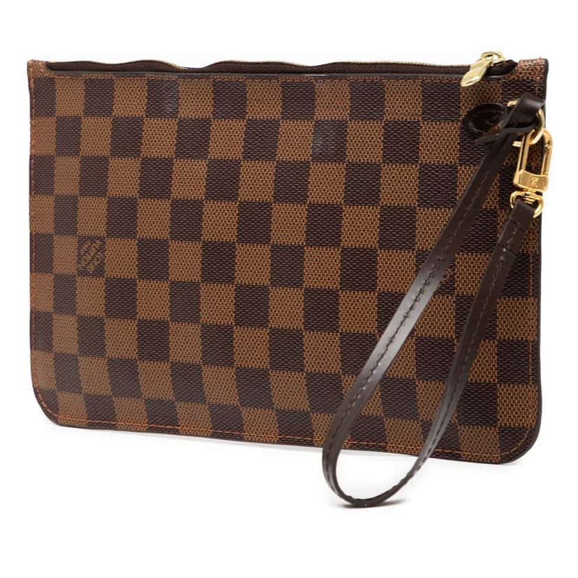 Louis Vuitton Damier Ebene Neverfull Pouch MM Brown Good condition - Back View