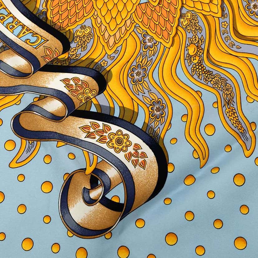 Hermès Carpe Diem Silk Scarf Purple Silk Good condition - Model View