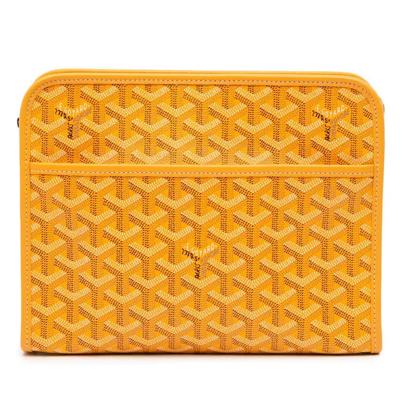 Goyard Goyardine Jouvence Toiletry Pouch MM Yellow Canvas Good condition - Front View
