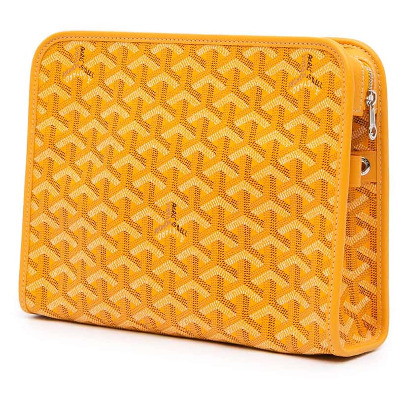Goyard Goyardine Jouvence Toiletry Pouch MM Yellow Canvas Good condition - Back View