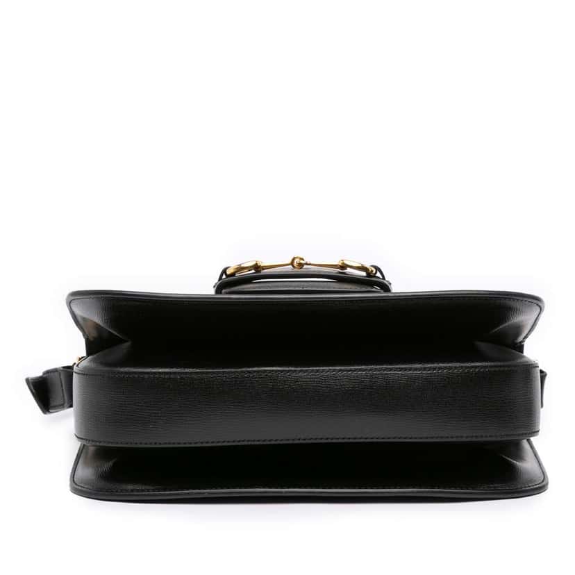 Gucci Medium Leather Horsebit 1955 Shoulder Bag Black Leather Good condition - Inside View