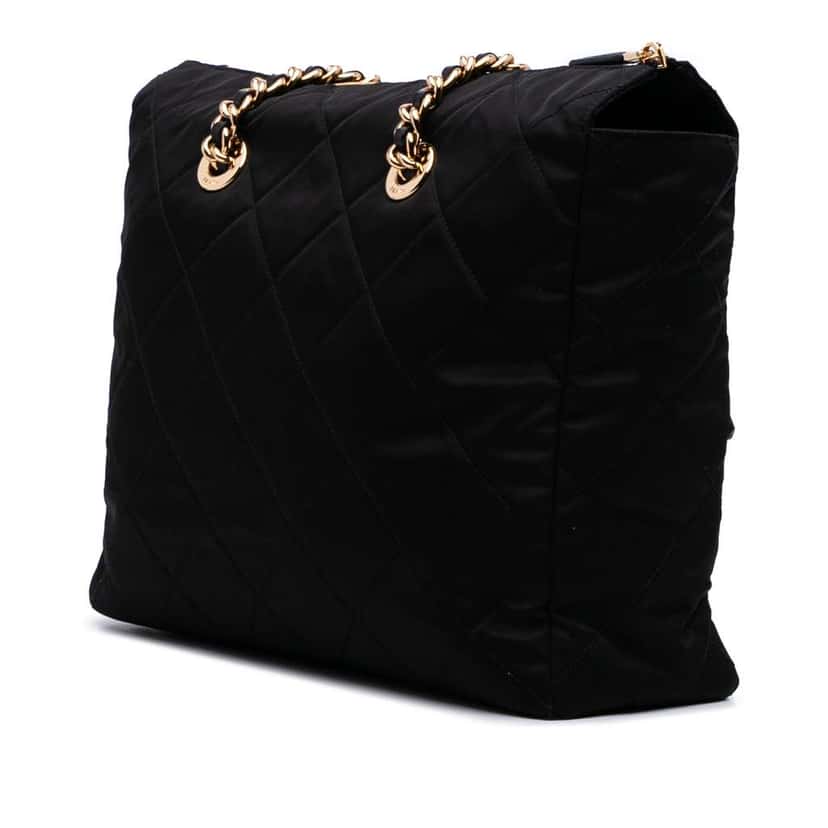 Prada Large Impuntu Re Nylon Re Edition 1995 Chaine Tote Black Good condition - Back View