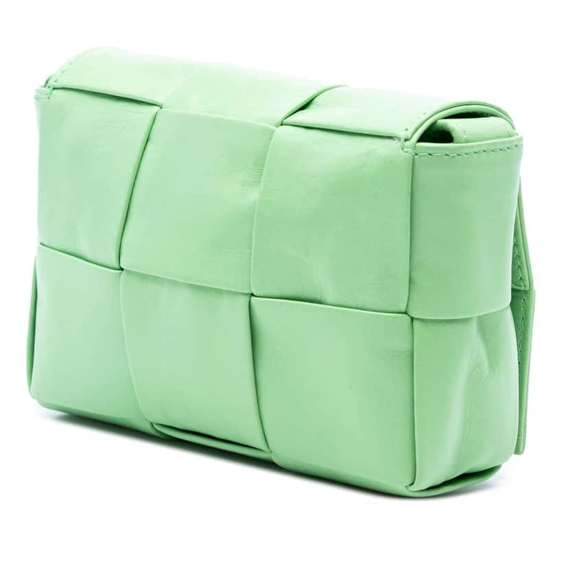 Bottega Veneta Extra Mini Nappa Intrecciato Cassette Crossbody Green Leather Good condition - Back View
