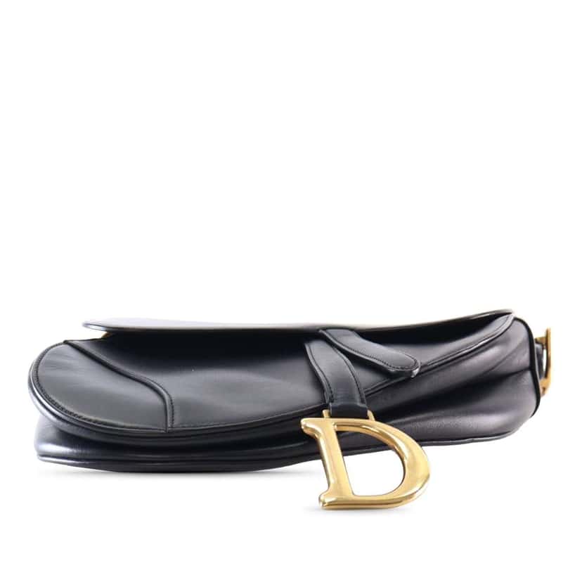 Dior Smooth Calfskin Saddle Bag Black Leather Good condition - Inside View