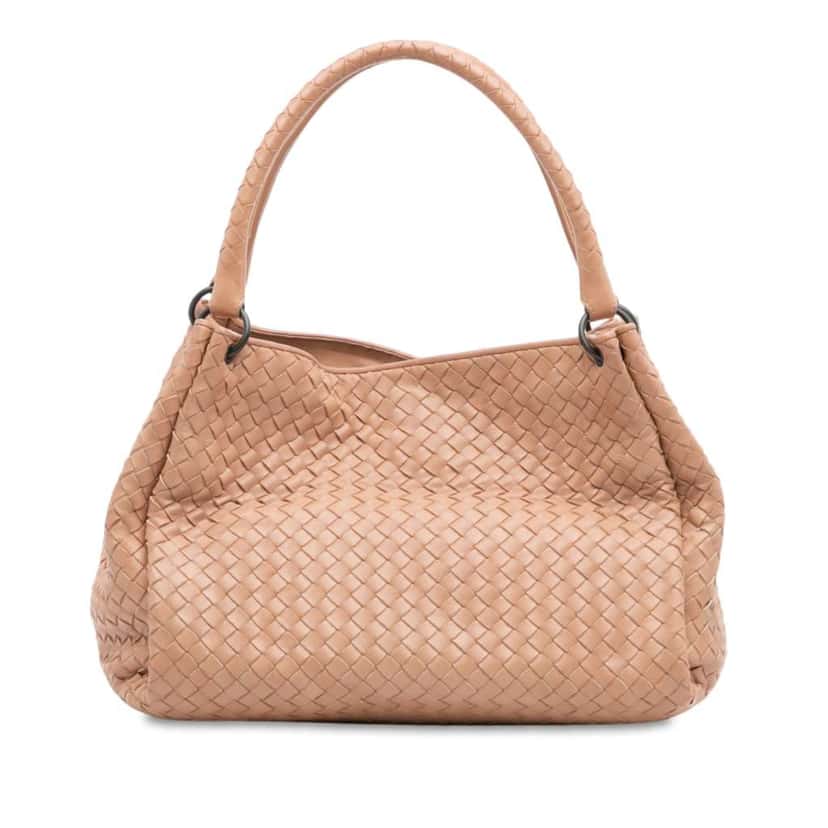 Bottega Veneta Nappa Intrecciato Parachute Tote Brown Leather Very good condition - Front View