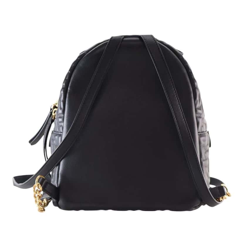 Fendi Mini Zucca Embossed Nappa By The Way Backpack Black Leather Good condition - Inside View