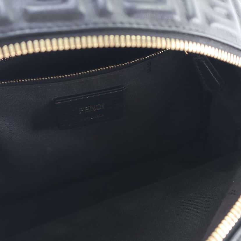 Fendi Mini Zucca Embossed Nappa By The Way Backpack Black Leather Good condition - Box View