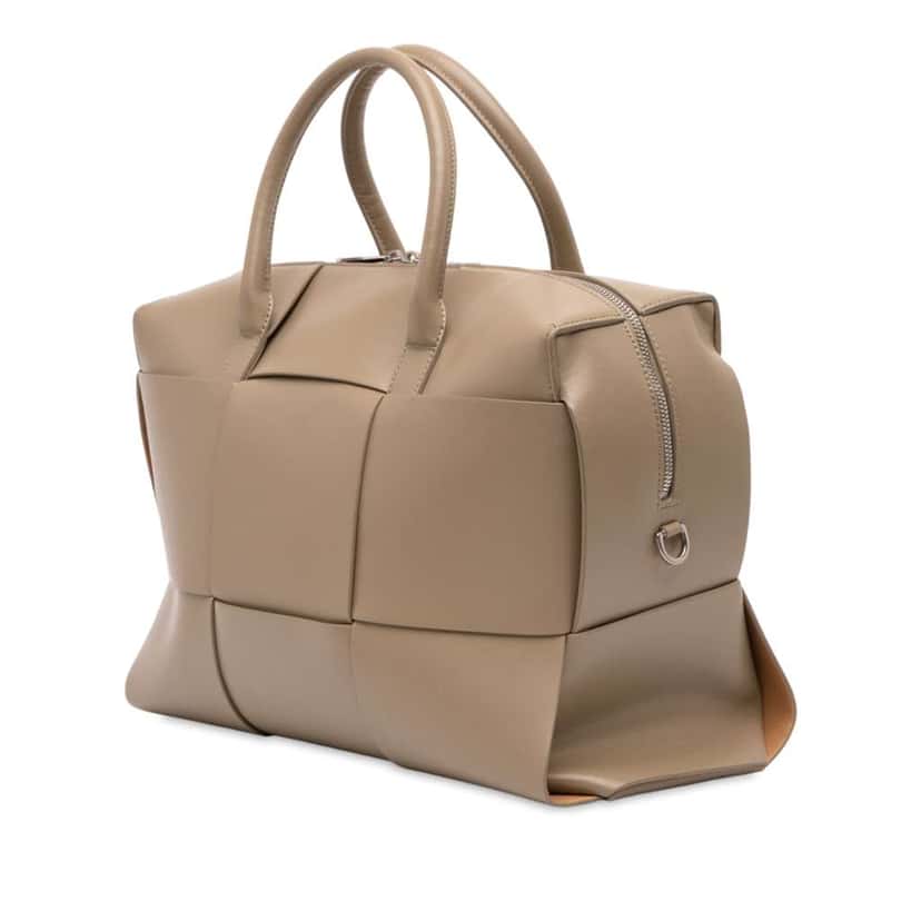 Bottega Veneta Calfskin Maxi Intrecciato Arco Briefcase Brown Leather Good condition - Back View