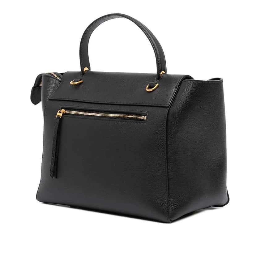 Celine Mini Grained Calfskin Belt Bag Black Leather Good condition - Back View