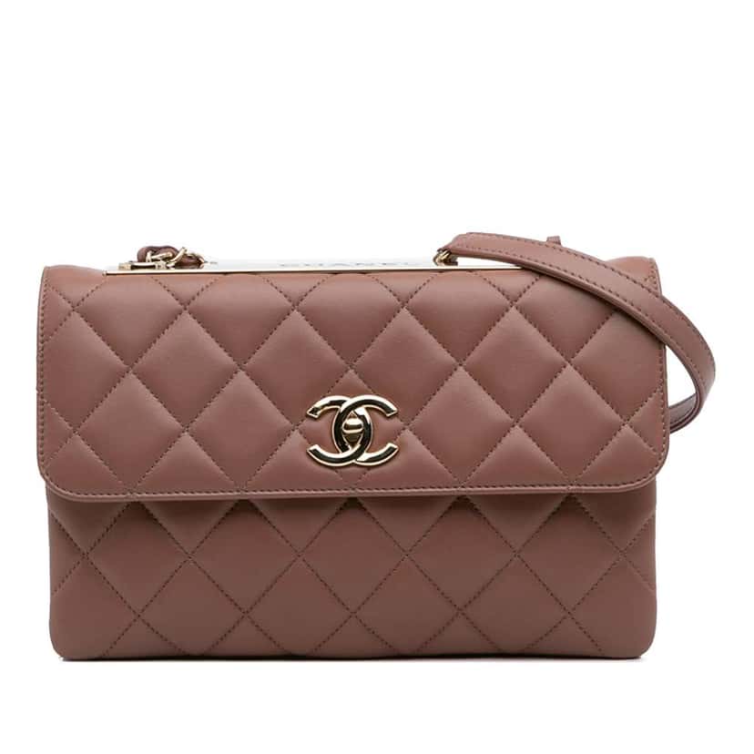 Chanel Medium Lambskin Trendy CC Flap Brown Leather Good condition - Front View