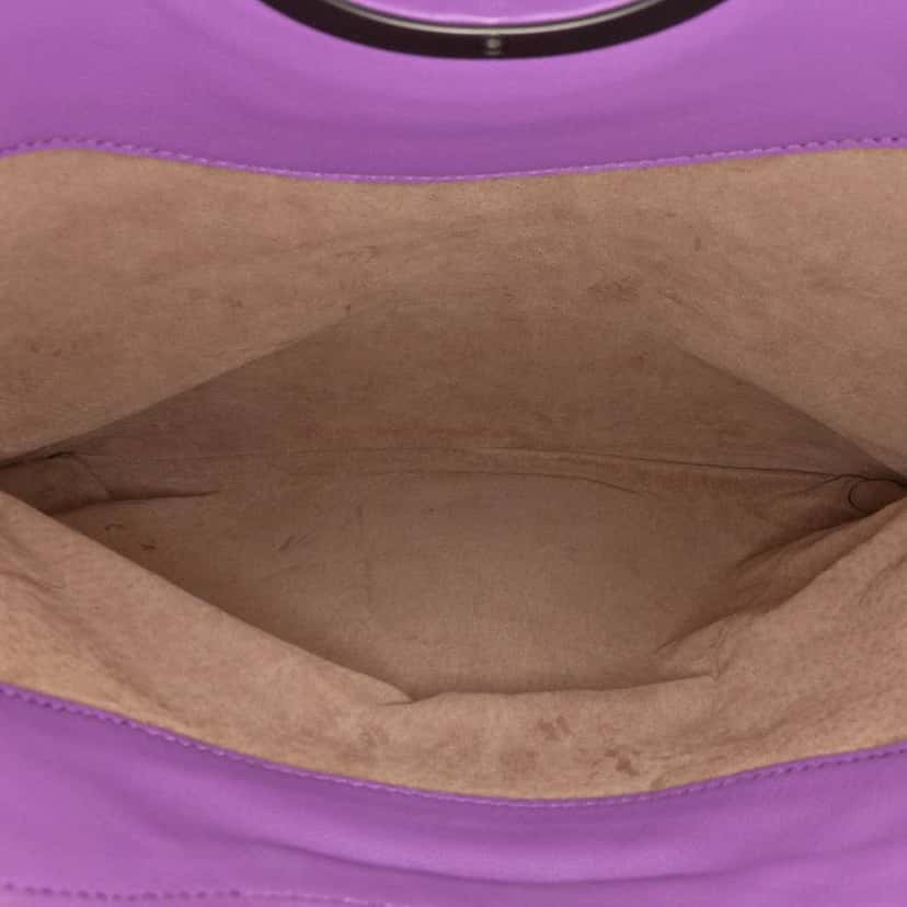 Bottega Veneta Nappa Intrecciato Turn Lock Clutch Purple Leather Good condition - Model View