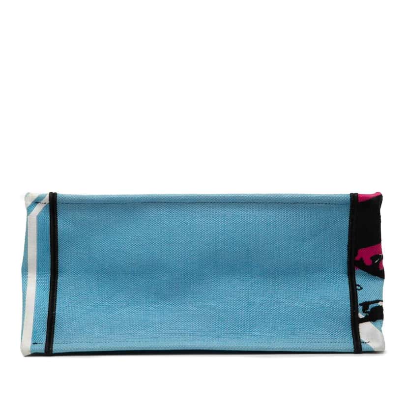 Dior Medium Embroidered Canvas Zebra D Jungle Pop Book Tote Blue Canvas Good condition - Inside View