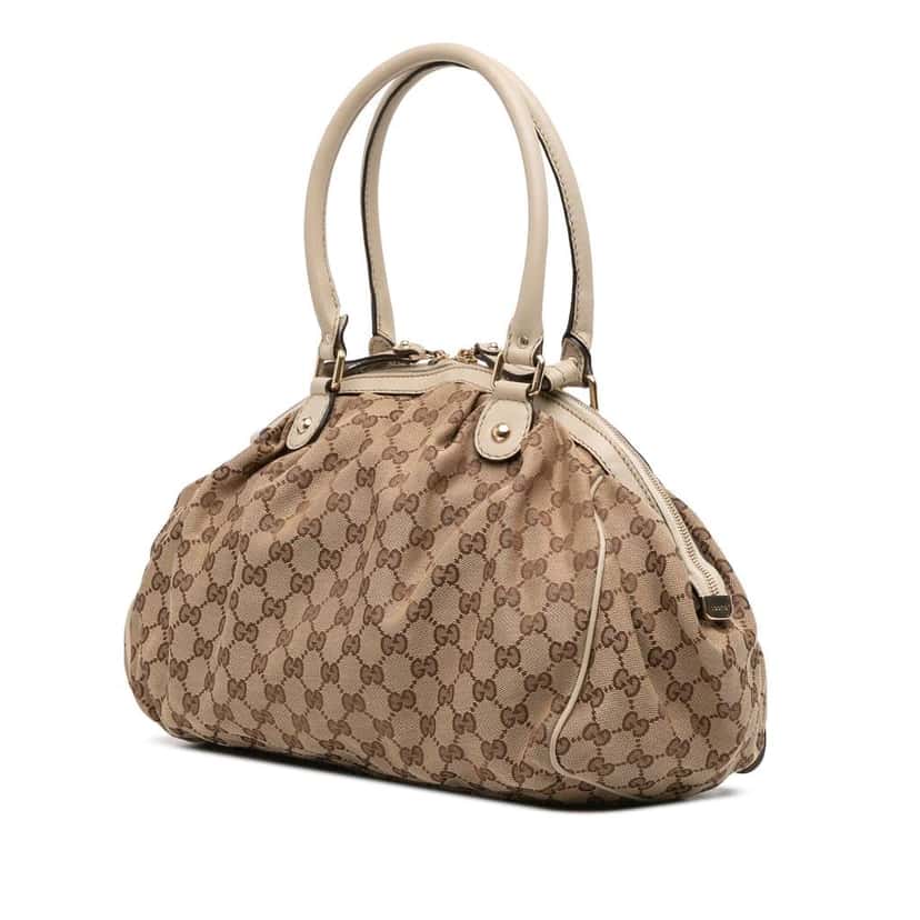 Gucci GG Canvas Sukey Satchel Brown Canvas Good condition - Back View