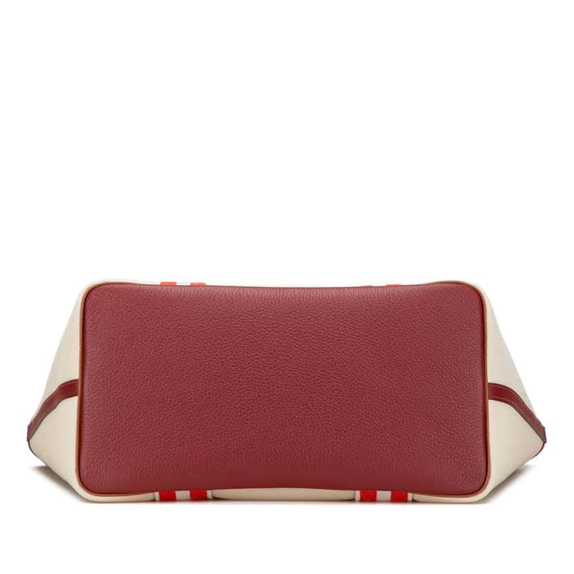 Hermès Toile and Clemence Pursangle Tote Brown Canvas Good condition - Inside View