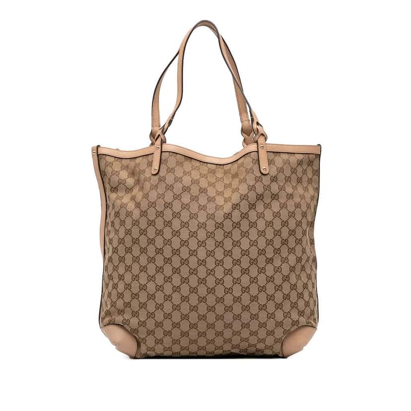 Gucci GG Canvas Craft Tote Brown Canvas Good condition - Front View