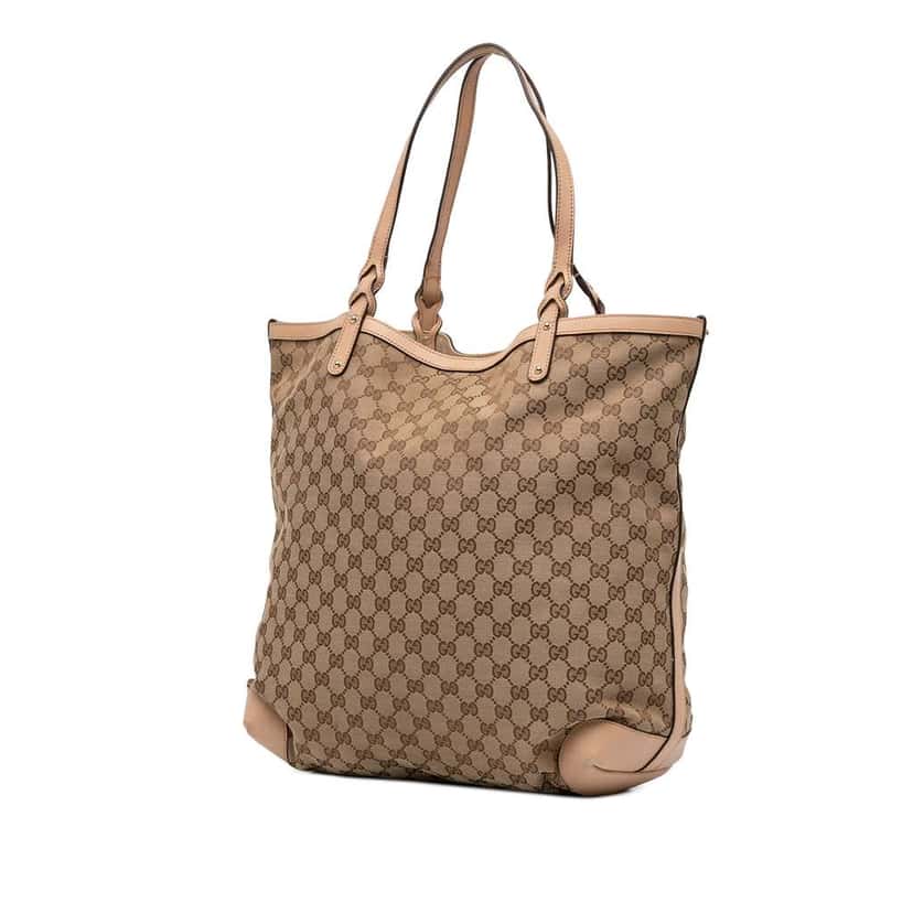 Gucci GG Canvas Craft Tote Brown Canvas Good condition - Back View