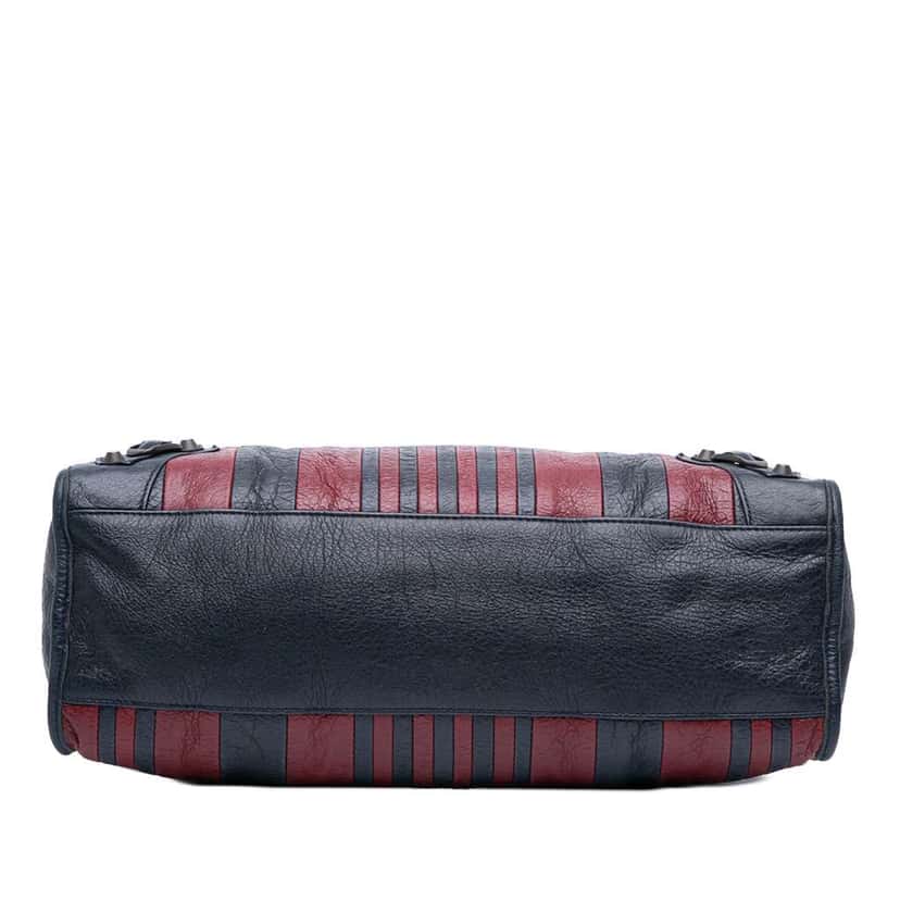 Balenciaga Lambskin Motocross Classic Striped City Satchel Red Leather Good condition - Inside View