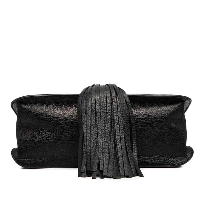 Gucci Medium Leather Bamboo Daily Crossbody Black Leather Good condition - Inside View
