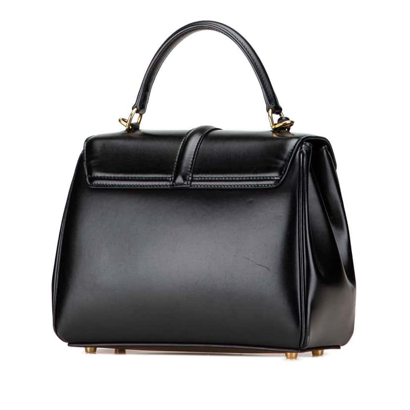 Celine Small Leather 16 Satchel Black Leather Good condition - Back View