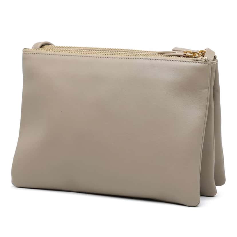 Celine Large Lambskin Trio Crossbody Brown Leather Good condition - Back View