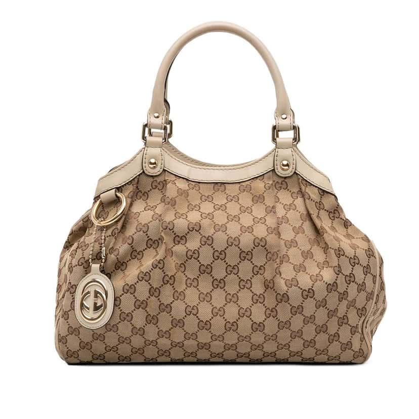 Gucci Medium GG Canvas Sukey Tote Brown Canvas Good condition - Front View