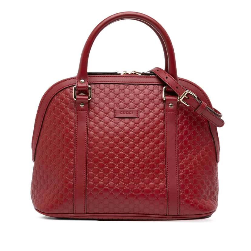 Gucci Medium Microguccissima Dome Satchel Red Leather Good condition - Front View