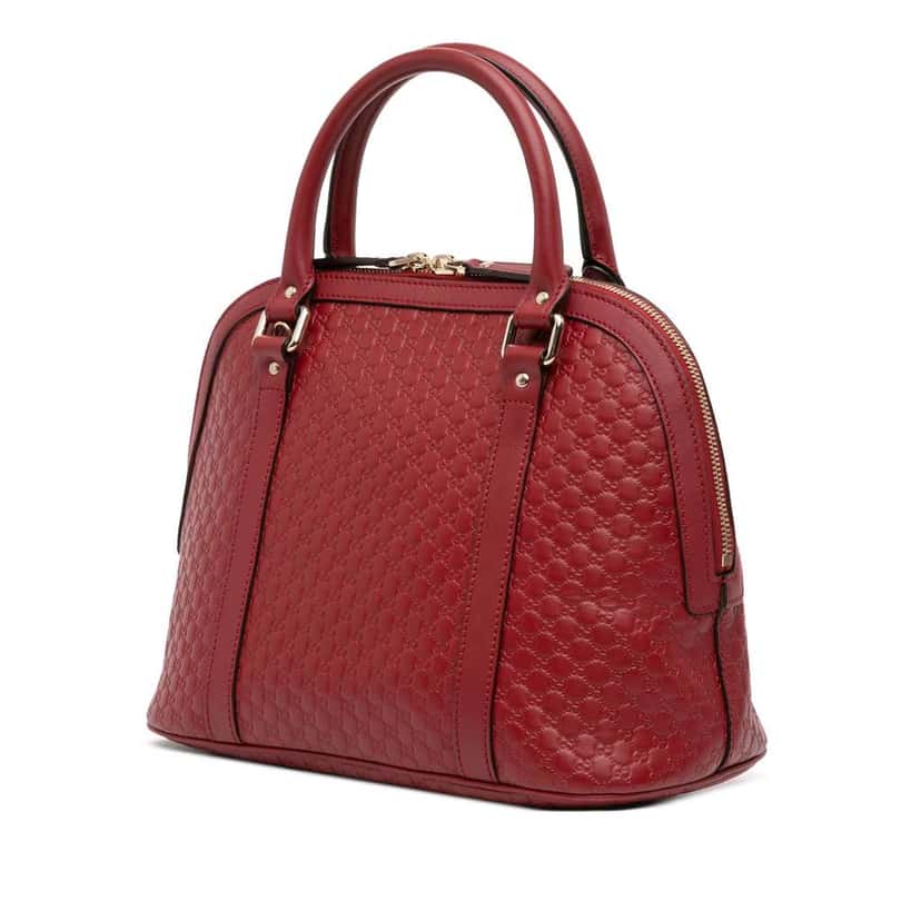 Gucci Medium Microguccissima Dome Satchel Red Leather Good condition - Back View