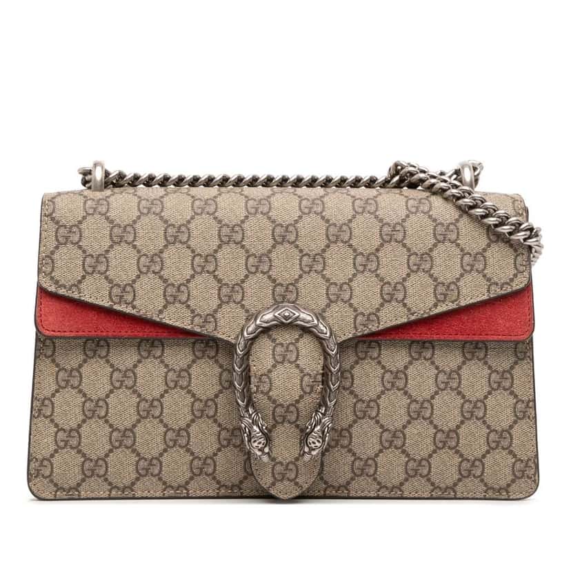 Gucci Medium GG Supreme Dionysus Shoulder Bag Brown Canvas Good condition - Front View