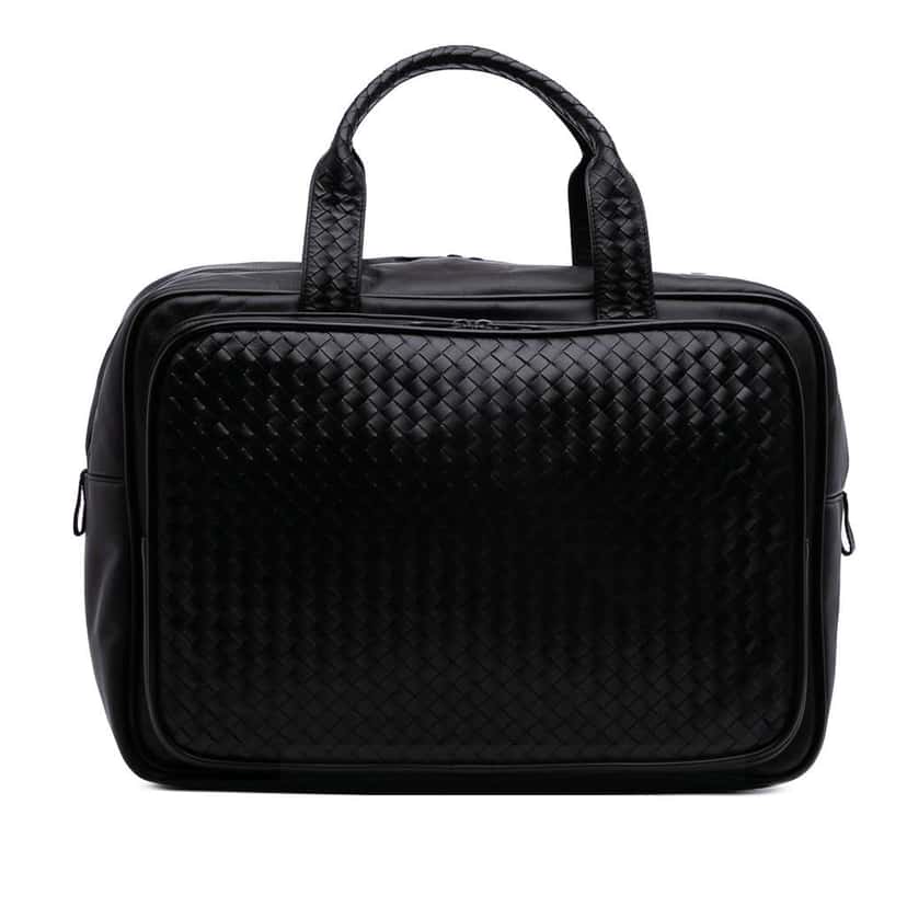 Bottega Veneta Nappa Intrecciato Briefcase Black Leather Good condition - Front View