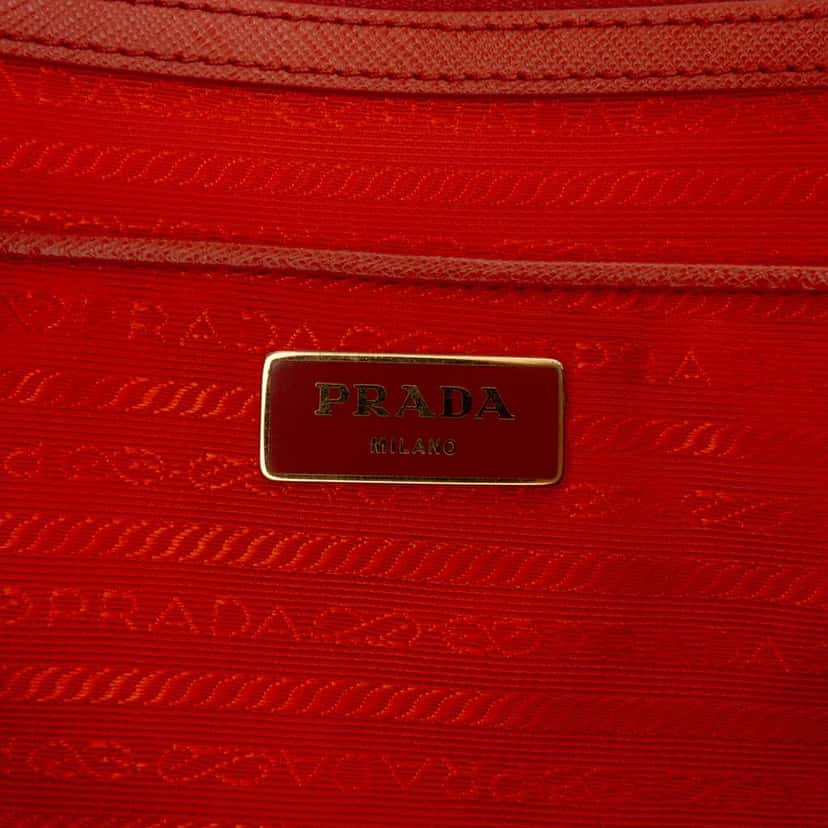 Prada Large Saffiano Lux Galleria Tote Orange Leather Good condition - Box View
