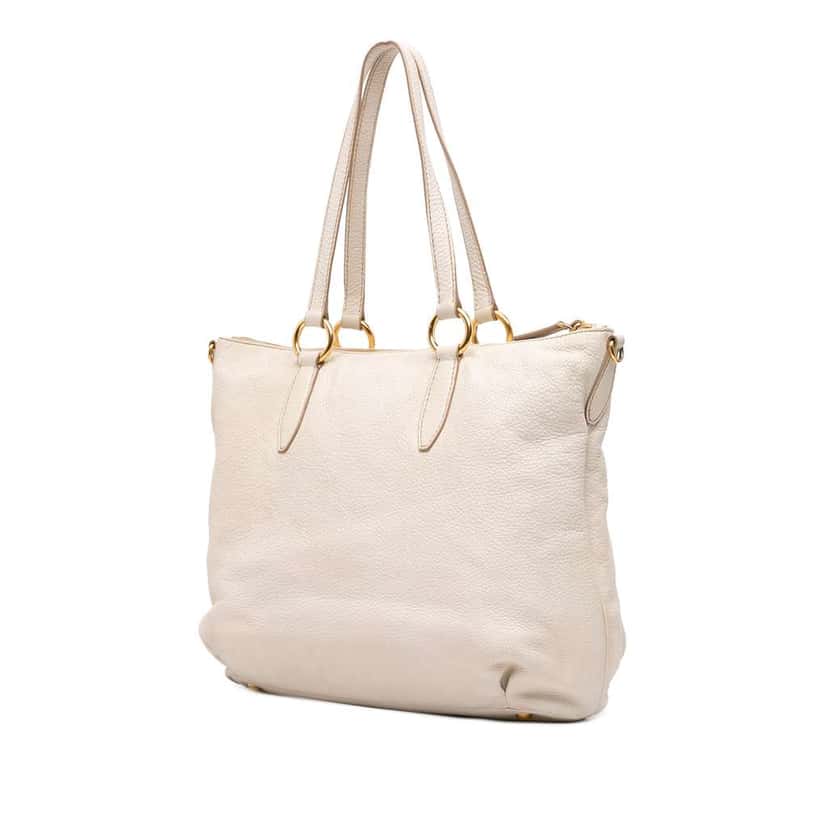 Miu Miu Vitello Phenix Satchel White Leather Good condition - Back View