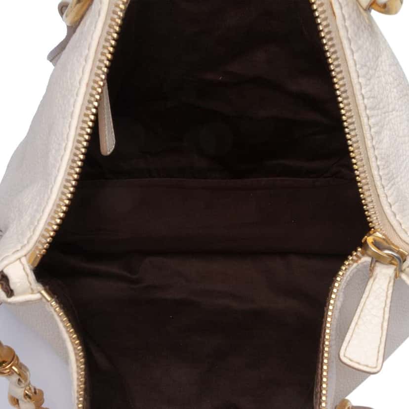 Miu Miu Vitello Phenix Satchel White Leather Good condition - Model View