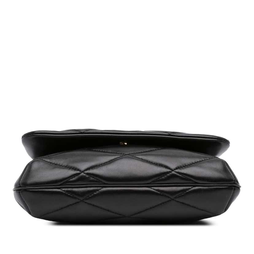 Saint Laurent Quilted Lambskin Le 57 Diamond Shoulder Bag Black Leather Good condition - Inside View