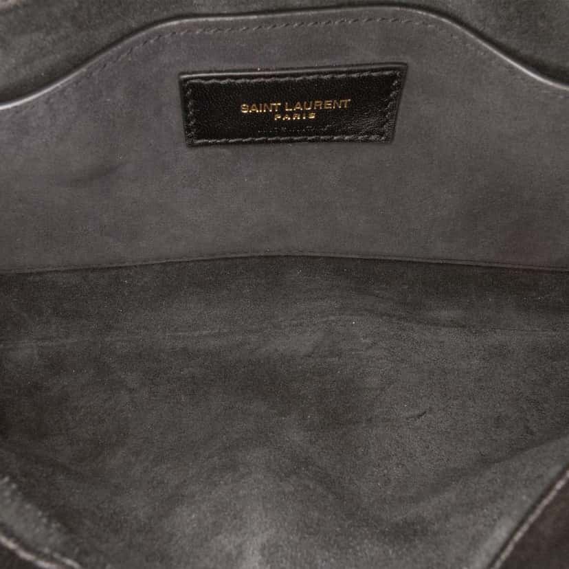 Saint Laurent Quilted Lambskin Le 57 Diamond Shoulder Bag Black Leather Good condition - Model View