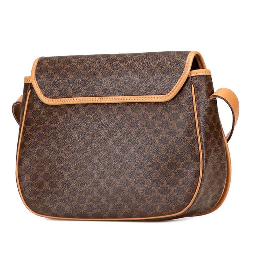Celine Macadam Coated Canvas Crossbody Brown Canvas Good condition - Back View