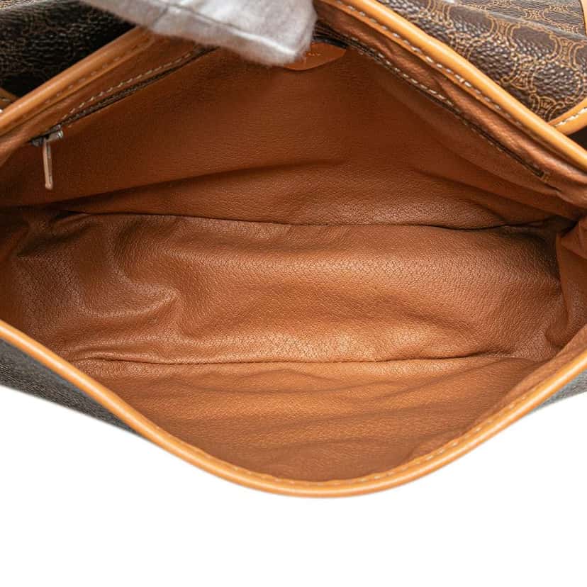 Celine Macadam Coated Canvas Crossbody Brown Canvas Good condition - Model View