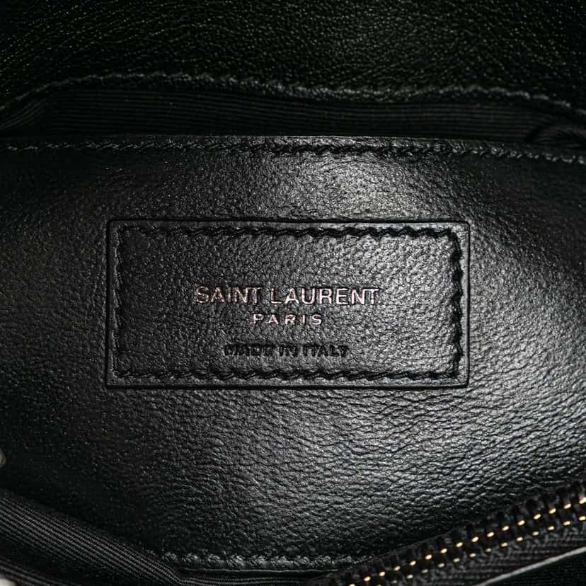Saint Laurent Medium Quilted Chevron Sheepskin College Satchel Black Leather Very good condition - Box View