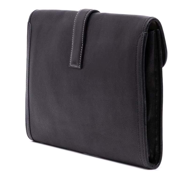 Hermès Evergrain Jige PM Black Leather Good condition - Back View