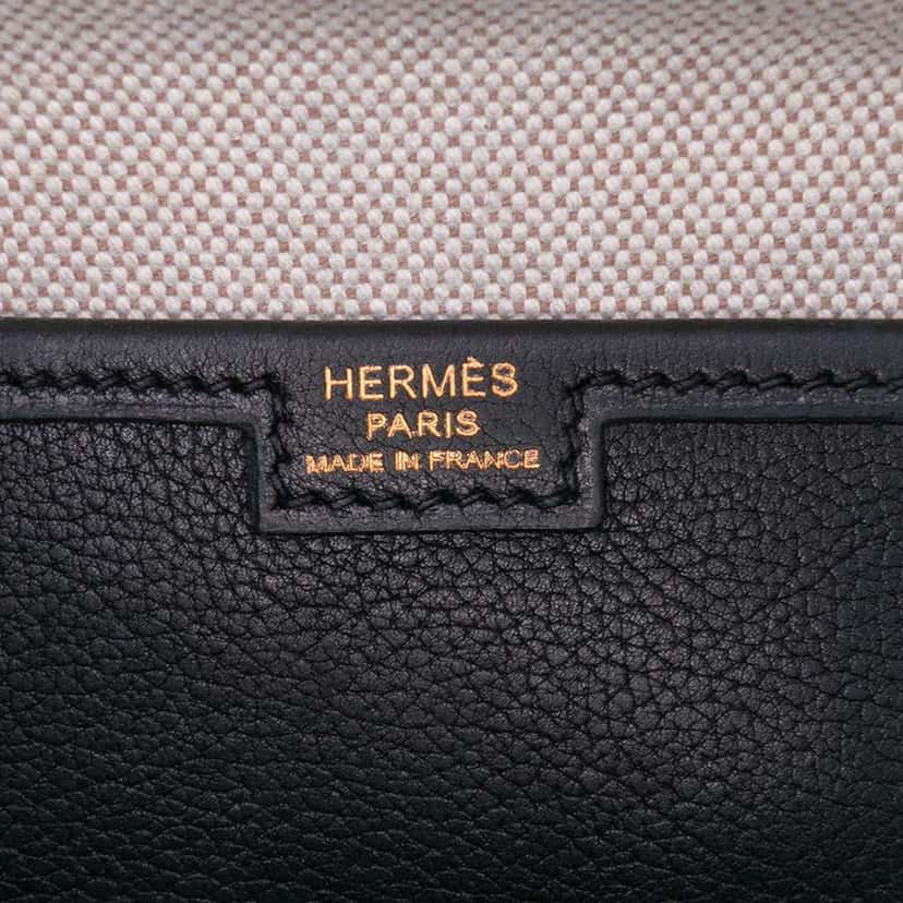 Hermès Evergrain Jige PM Black Leather Good condition - Box View
