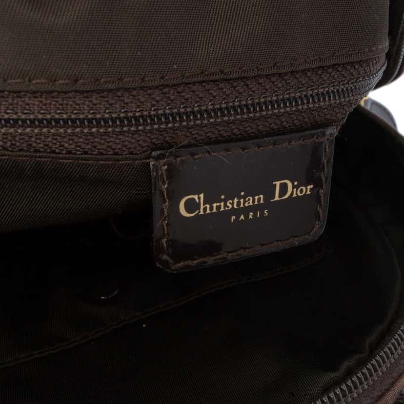 Dior Mini Printed Nylon Double Saddle Bowler Bag Brown Good condition - Box View