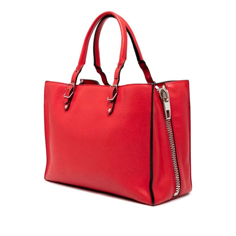 Balenciaga Grained Calfskin Papier A6 Zip Around Tote Red Leather Good condition - Back View