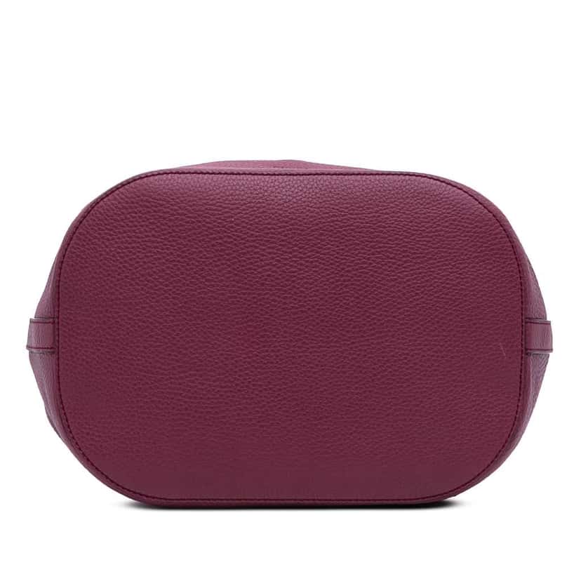 Gucci Pebbled Calfskin Miss Bamboo Bucket Bag Purple Leather Good condition - Inside View