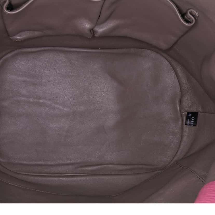 Gucci Pebbled Calfskin Miss Bamboo Bucket Bag Purple Leather Good condition - Model View