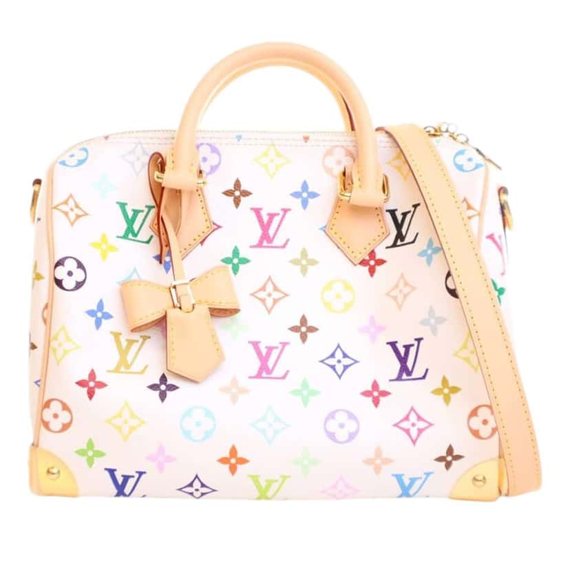 Louis Vuitton Takashi Murakami Monogram Multicolore Speedy Bandouliere 25 White Good condition - Front View