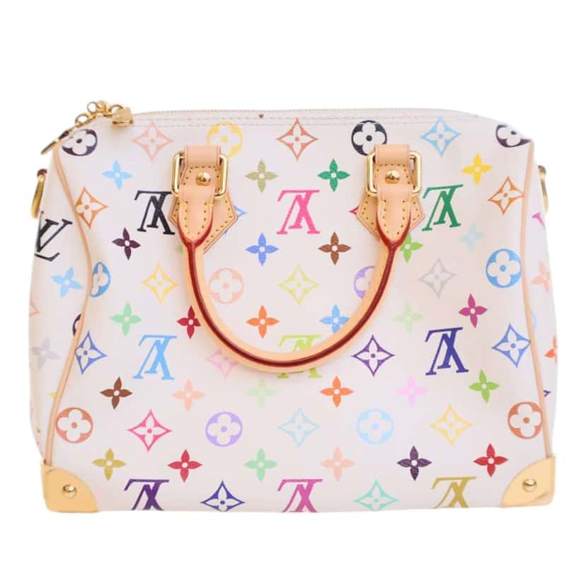Louis Vuitton Takashi Murakami Monogram Multicolore Speedy Bandouliere 25 White Good condition - Inside View