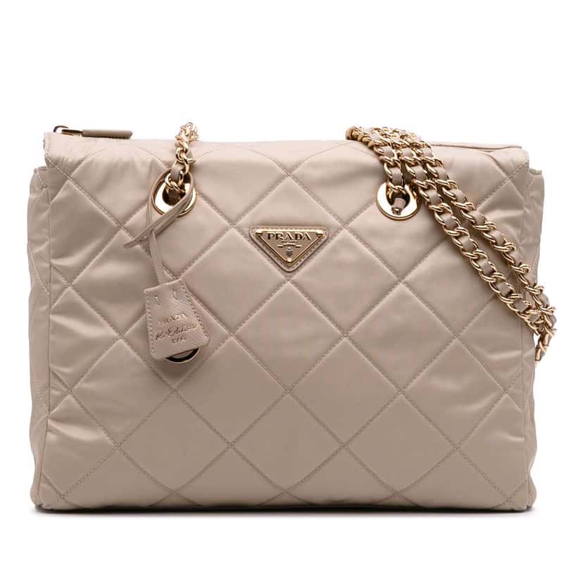 Prada Medium Re-Nylon Re-Edition 1995 Chaine Shoulder Bag Brown Good condition - Front View